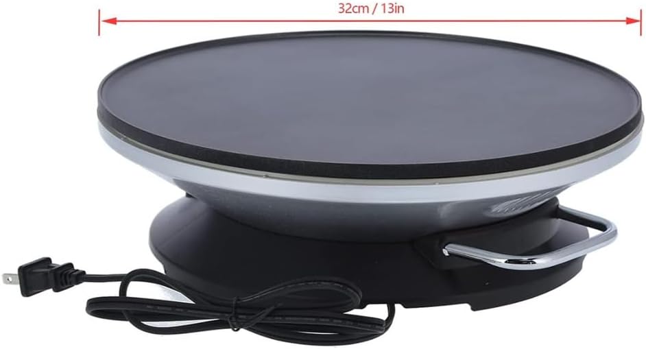 Electric Pancake Maker, Pancake Skillet with Non-Stick 32CM Pan Style Hot Plate, 3-Speed Adjustable Temperature Dial for Making Crepes Eggs Omelettes