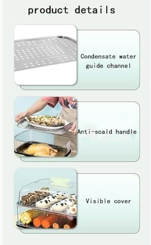 26L Electric Food Steamer, 3-Tier Stackable Vegetable Cooker, 1500W Multi-Cooker with BPA-Free Baskets, Healthy Cooking, 90-Minute Timer, Energy Efficient Kitchen Appliance