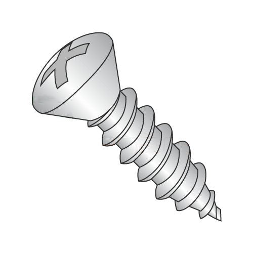 #10 x 2 Type AB Self-Tapping Screws/Phillips/Oval Head / 18-8 Stainless Steel (Carton: 1,000 pcs)