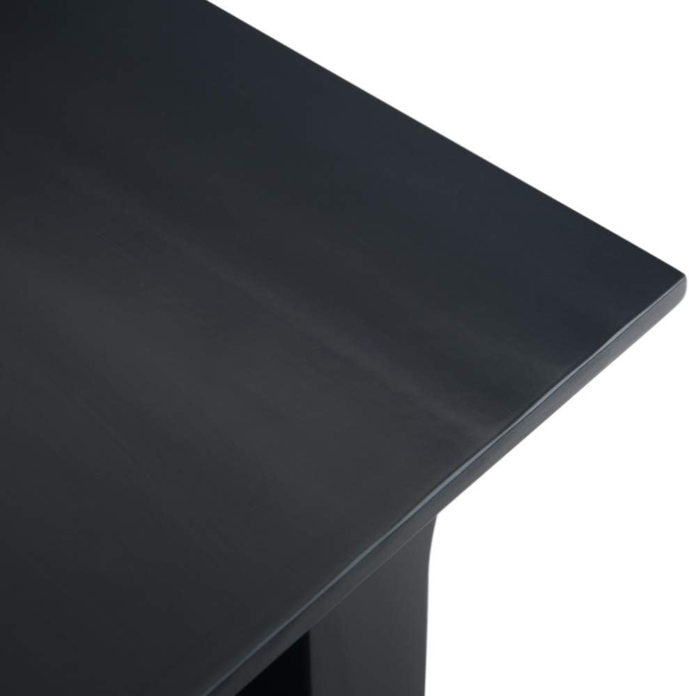 SIMPLIHOME Acadian Narrow Side Table - 14 inch Wide Solid Wood Rectangular End Table with 2 Open Shelves in Black, Transitional Lamp Stand or Nightstand for Living Room or Bedroom with Storage