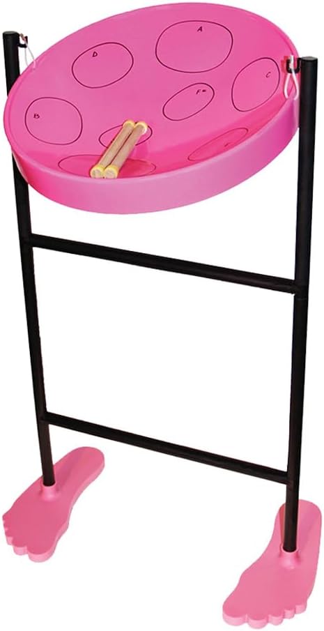 Jumbie Jam Authentic Steel Drum Pink Finish with Tube Floor Stand