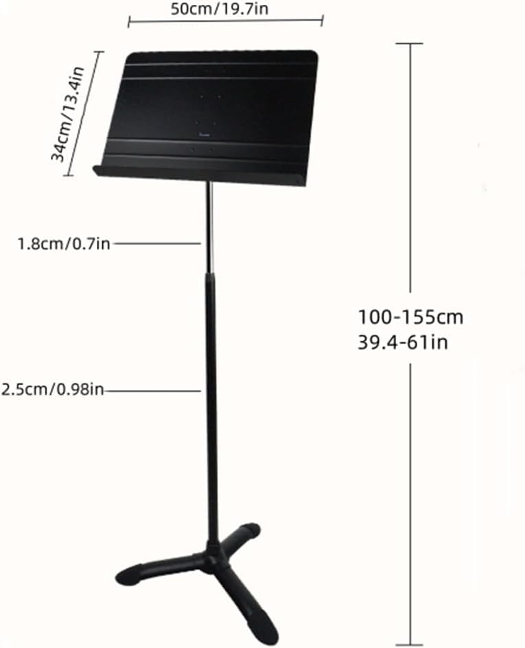 Large Music Stand, Lifting Thickened Manhasset Music Stand, Adjustable Music Stand for Sheet Music, Stand Performance Dedicated for Choir, Band(A)