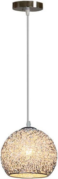 Chandelier Light for Living Room LED Chandelier Aluminum Wire Globe Lampshade Fixture Nordic Decor Hanging Light for Kitchen Island Dining Room Living Room Hallway (Silver)