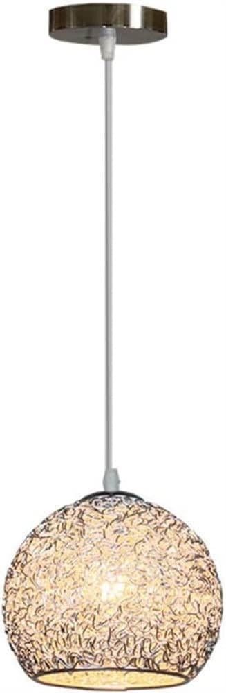 Chandelier Light for Living Room LED Chandelier Aluminum Wire Globe Lampshade Fixture Nordic Decor Hanging Light for Kitchen Island Dining Room Living Room Hallway (Silver)
