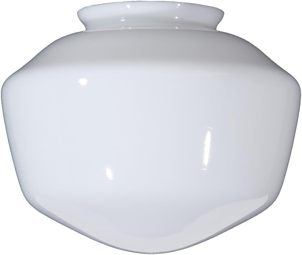 B&P Lamp® 8 1/2' Diameter and 4' Fitter OPAL [Milk Glass] Schoolhouse Shade