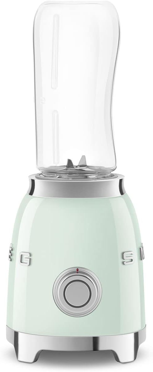 SMEG 50's Retro Style Personal Blender with Backlit Knob and Two BPA 600 ML Free bottles PBF01PGUS Pastel Green
