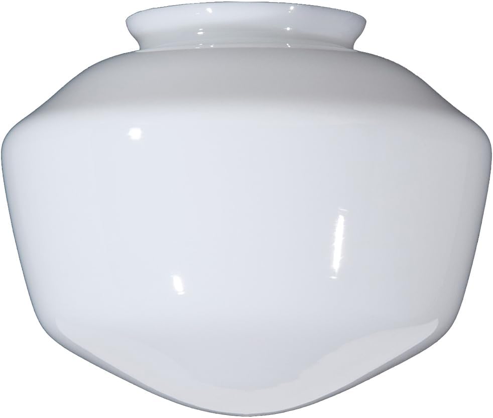 B&P Lamp® 8 1/2' Diameter and 4' Fitter OPAL [Milk Glass] Schoolhouse Shade