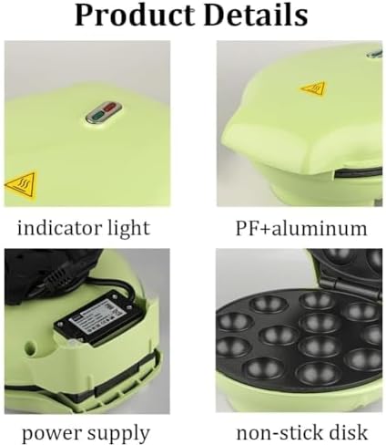 Pancake Maker, 12-hole Non-stick Electric Frying Pan with Indicator Light, Suitable for Pancakes, Pancakes and Takoyaki