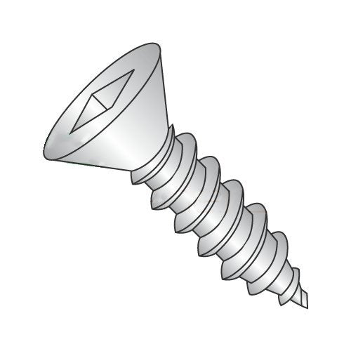 #10 x 2 Type A Self-Tapping Screws/Square/Flat Head / 18-8 Stainless Steel (Carton: 2,000 pcs)