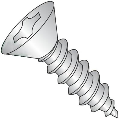 #10 x 2 1/2' Self Tapping Screws - Sheet Metal Screws, Type A, Stainless Steel 316, Flat Head, Phillips Drive, Full Thread (Quantity: 800 pcs)