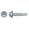 (500) 14-14 x 5 Self Drilling / Tapping TEK Unslotted Indented Hex Head Neoprene Rubber Washer Zinc Plated Roofing Screw #137789