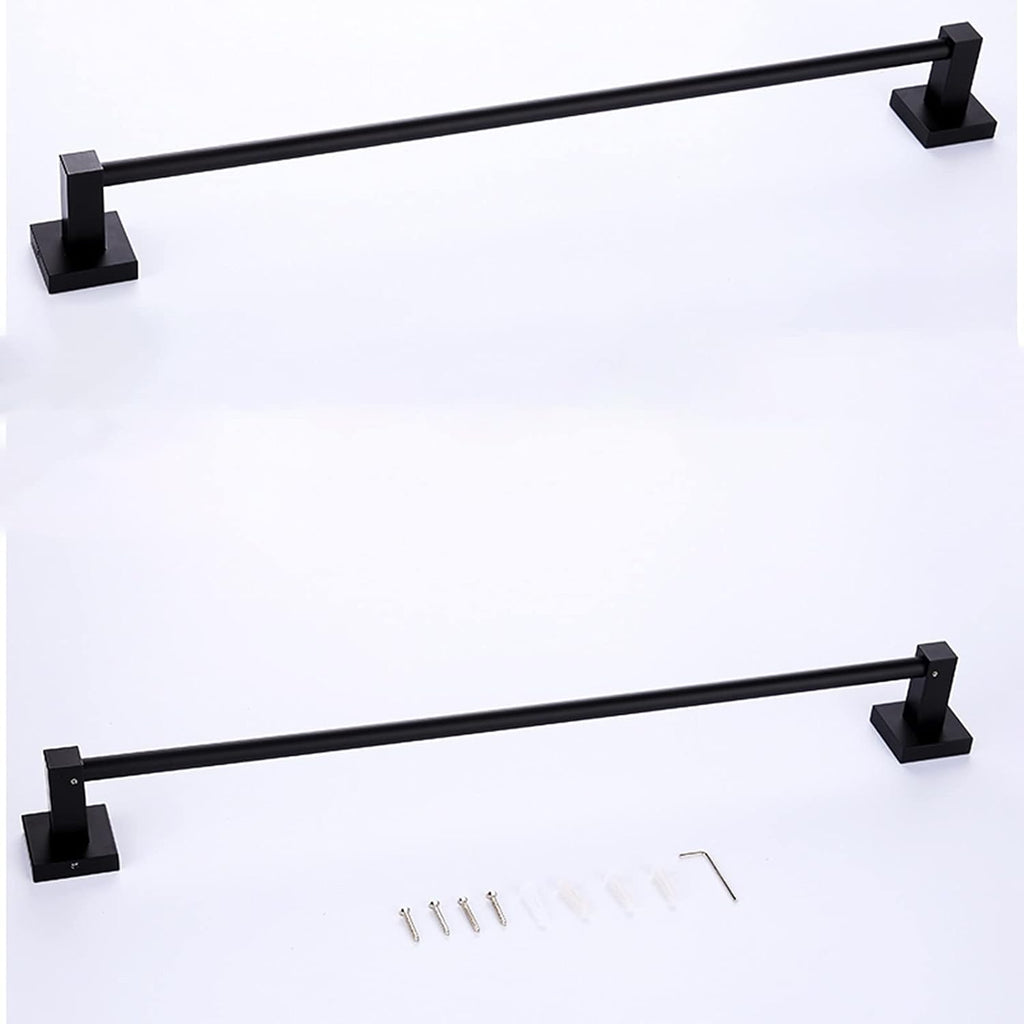 Towel Ring, Towel Rail for Bathroom, Bath Single Towel Rail,Square Aluminum Towel Bar Rail,Wall Mounted Towel Rod for Bathroom or Kitchen,Black 30cm-100cm/40cm (Size : 100cm)