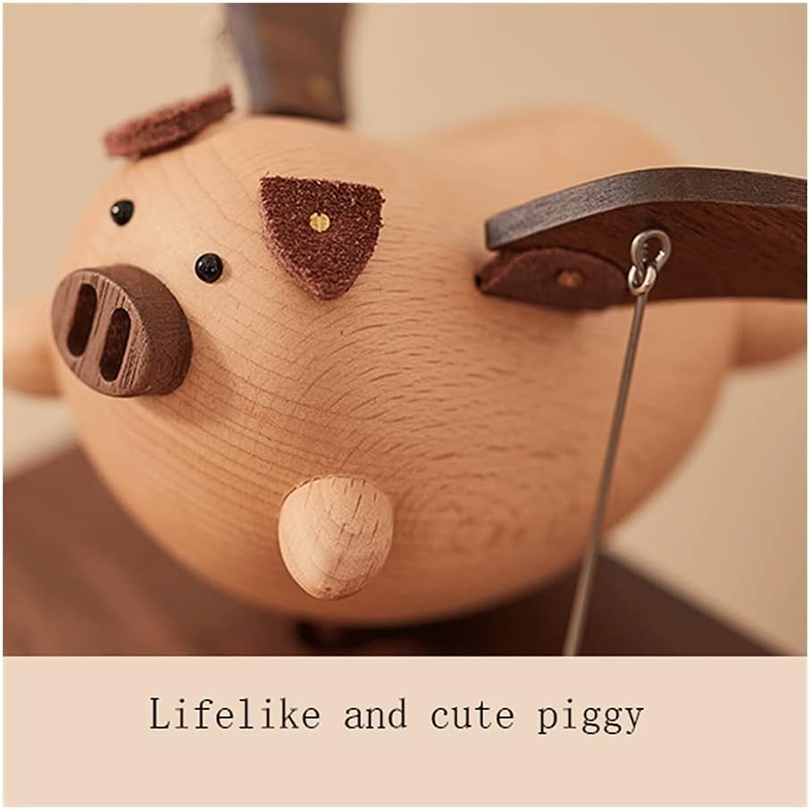 Music Box Wooden Musical Box Handmade Hand-cranked Music Boxs Sky City to Send Children's Friends Birthday Festival Gifts (Size : A)