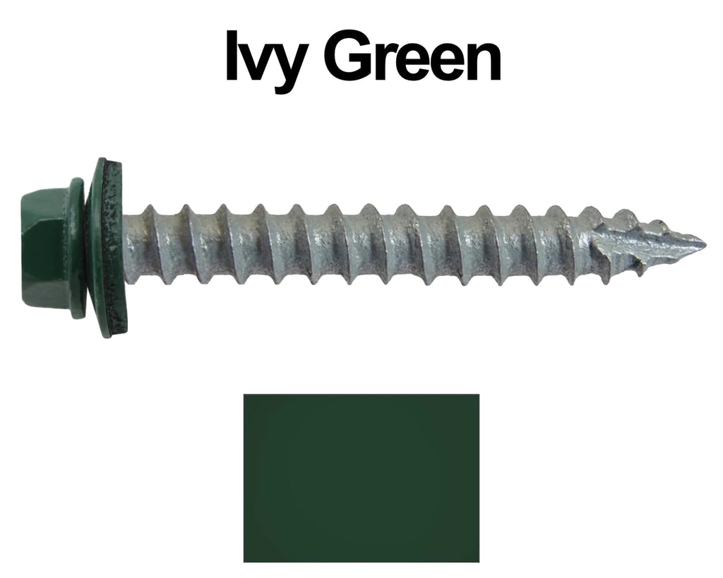 14x2 Metal Roofing Screws (Ivy Green) (14X2 MRS CASE)