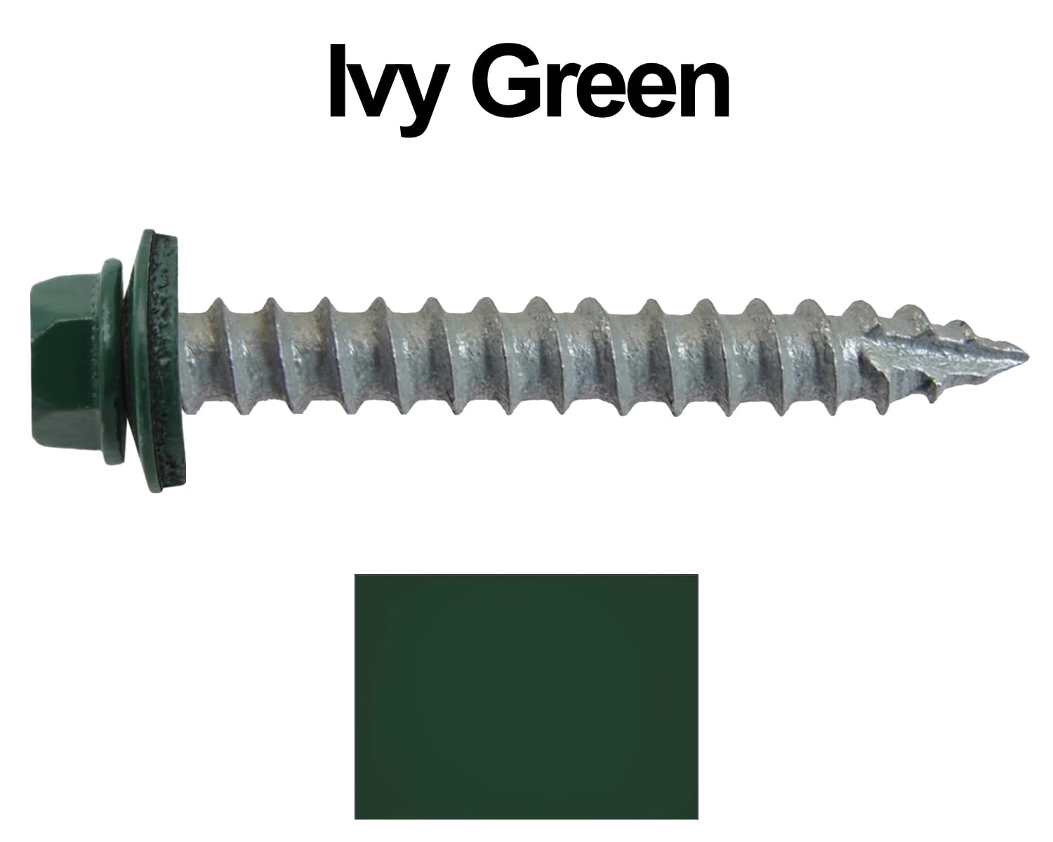 14x2 Metal Roofing Screws (Ivy Green) (14X2 MRS CASE)
