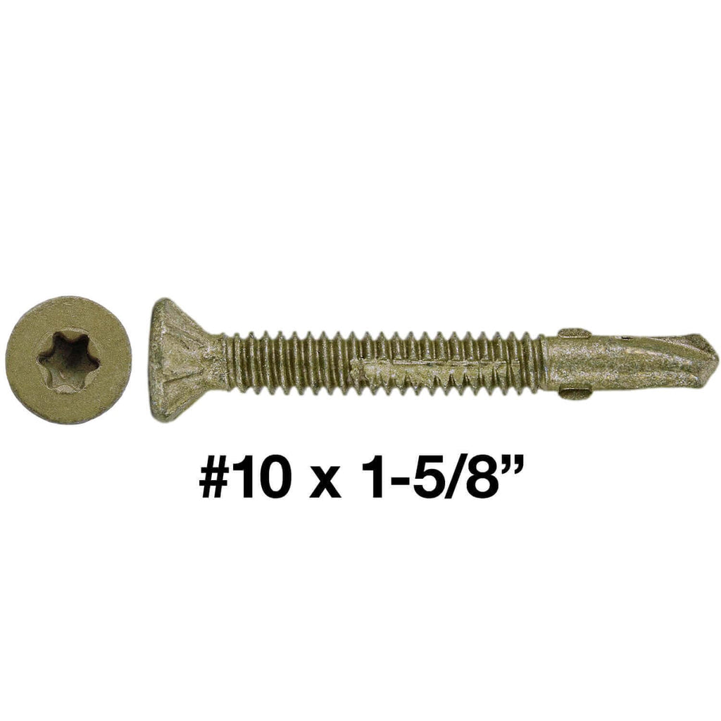 10x1-5/8 Reamer Tek Torx/Star Head Self-Drilling Wood to Metal Screws - for Flatbeds, Trailers - T-30 Torx Screw Head 5 Pound CASE 5,085 Screws