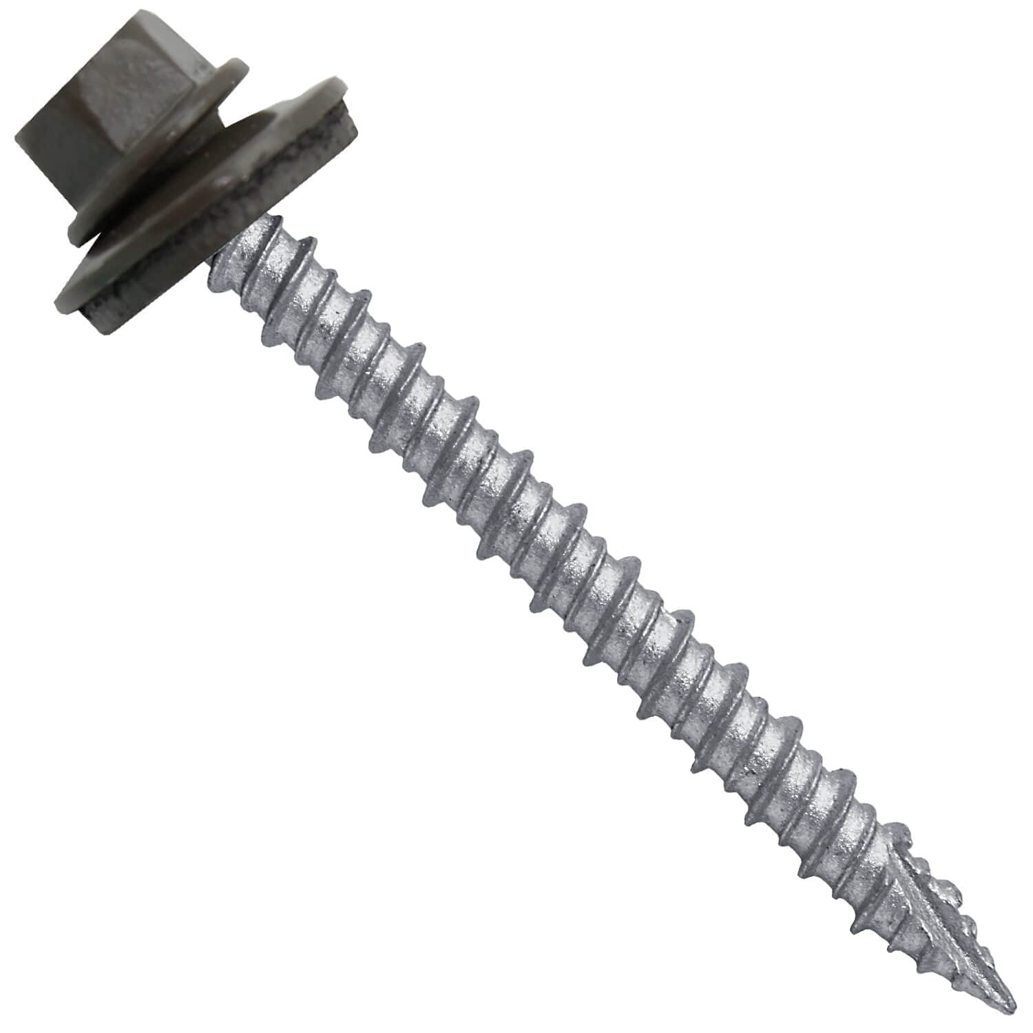 10 x 2 Antique Bronze Metal Roofing Screws - Hex Washer Head- Self-Starting/Tapping - EPDM Washer. 6 X 250 Bags - 1,500 Screws