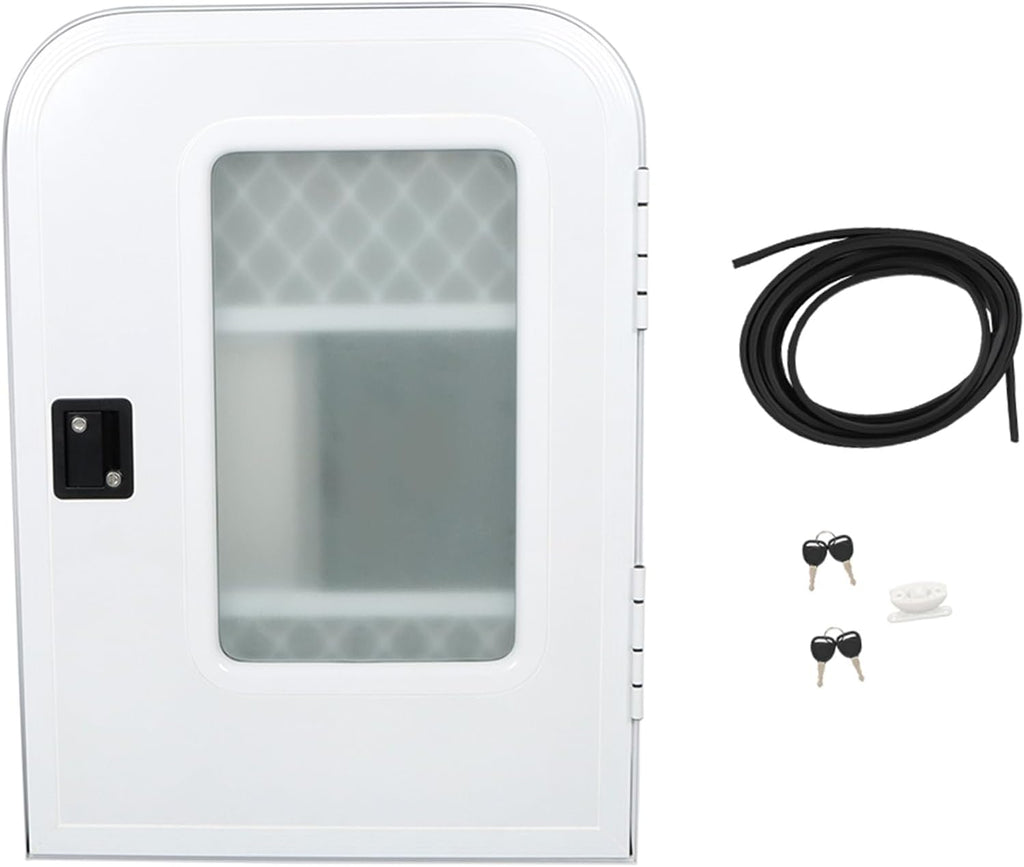 labwork Passenger RV Entry Door with Radius Corners on Top and Square Bottom with Screen Door and Window 26(W) × 36(H) White