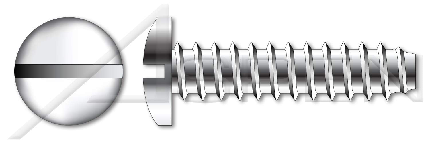 (75 pcs) #10 X 2, Self-Tapping Sheet Metal Screws, Type B, Pan Slot Drive, Stainless Steel