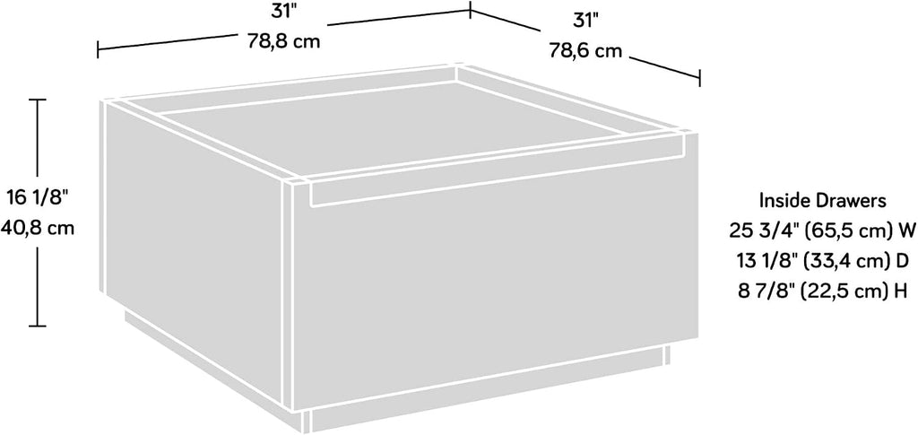 Sauder Manhattan Gate Modern Square Coffee Table, Blaze Acacia Finish