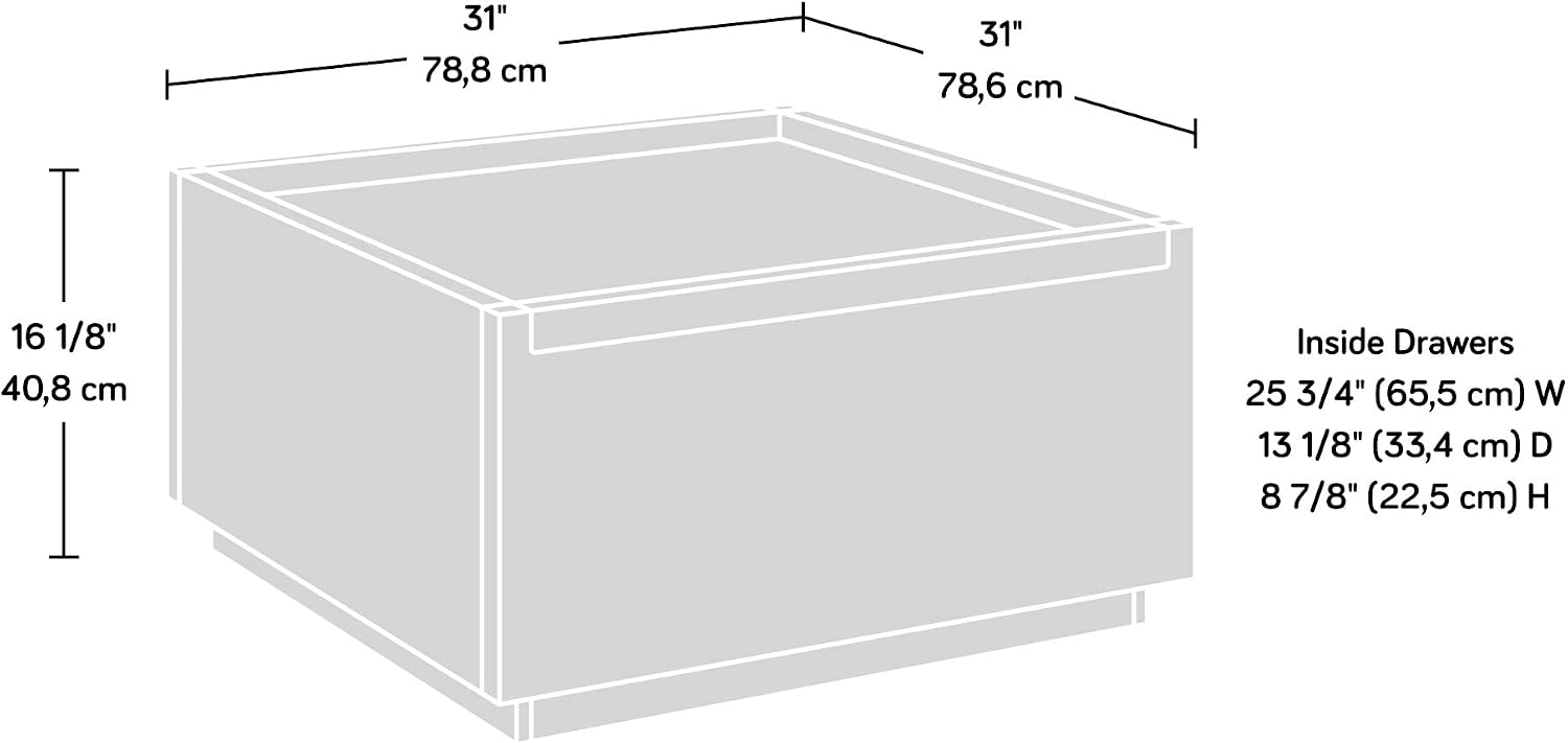 Sauder Manhattan Gate Modern Square Coffee Table, Blaze Acacia Finish