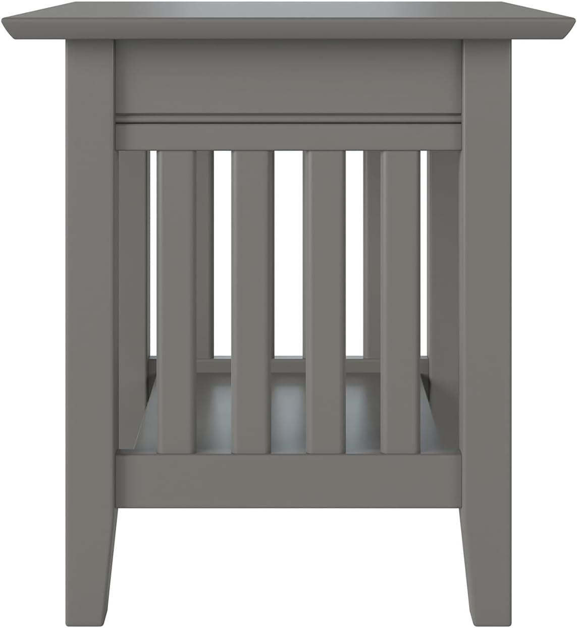 AFI, Mission End Table with Charging Station, Grey