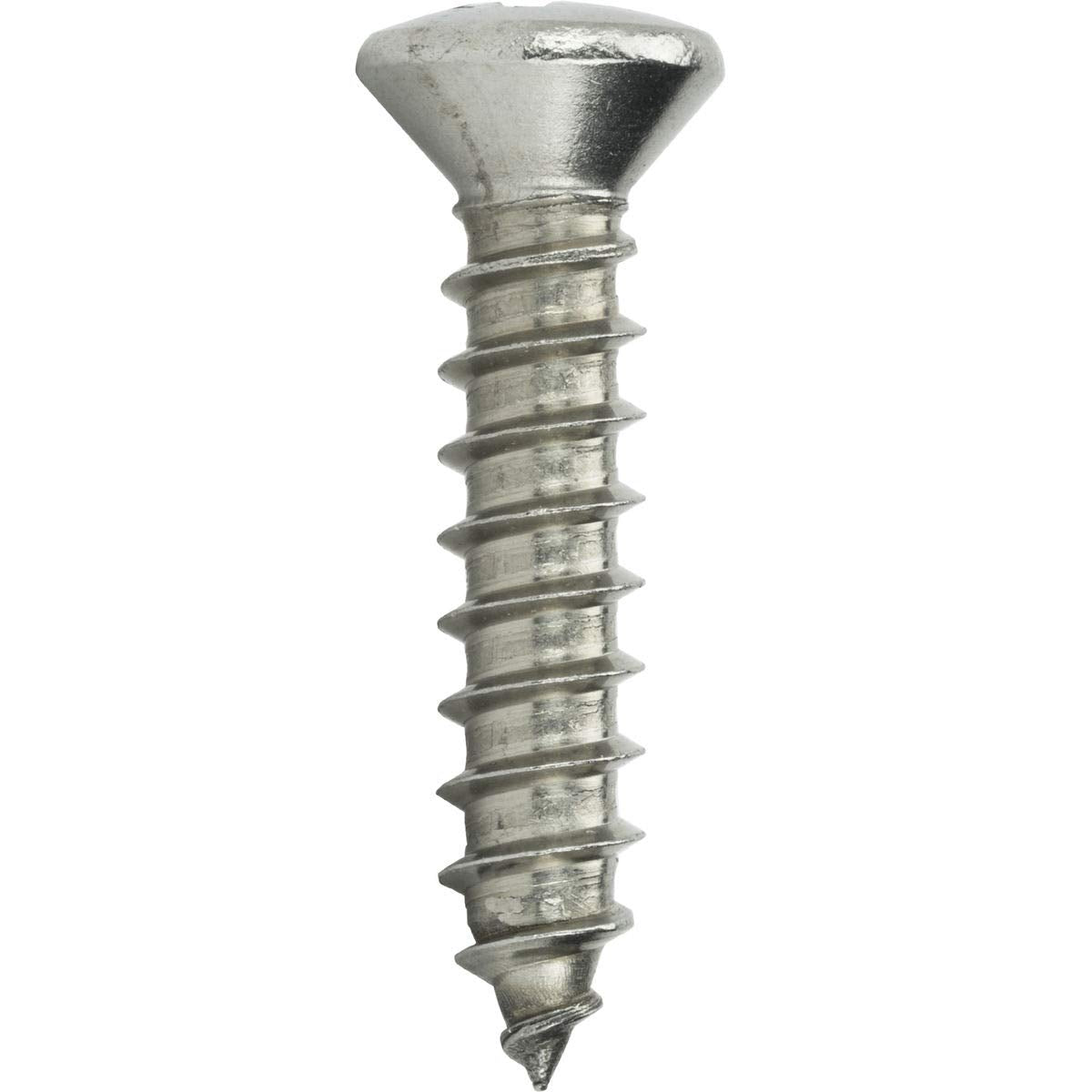 #10 x 2 Self Tapping Sheet Metal Screws Oval Head Stainless Steel Qty 500