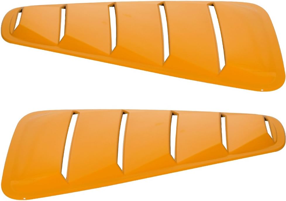 Pre Painted Window Delete Panels Compatible with 2005-2009 Ford Mustang V6, Factory Style Valencia #U3 ABS Plastic Sun Rain Shade Guard Wind Vent Air Deflector by IKON MOTORSPORTS, 2006 2007 2008