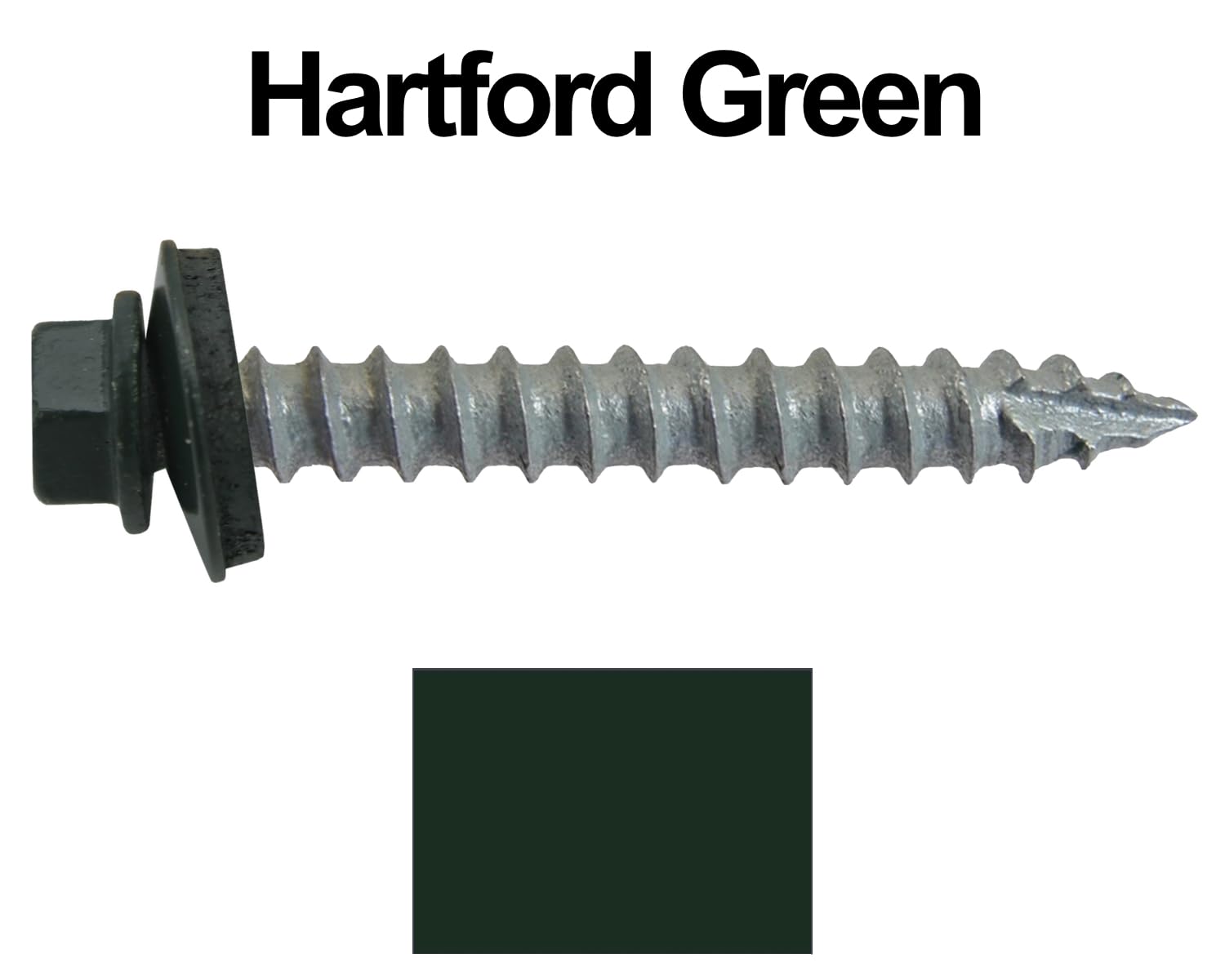 14x2 Metal Roofing Screws (Hartford Green) (14X2 MRS CASE)
