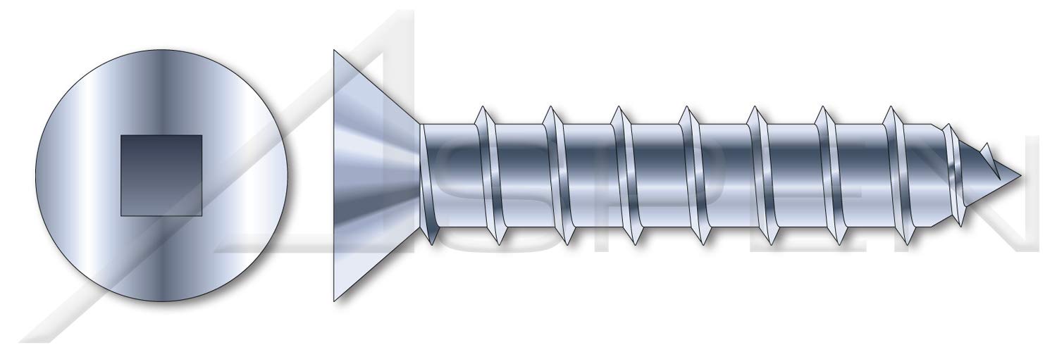 (2000 pcs) #10 X 2, Self-Tapping Sheet Metal Screws, Type A, Flat Square Drive, Steel, Zinc Plated and Baked