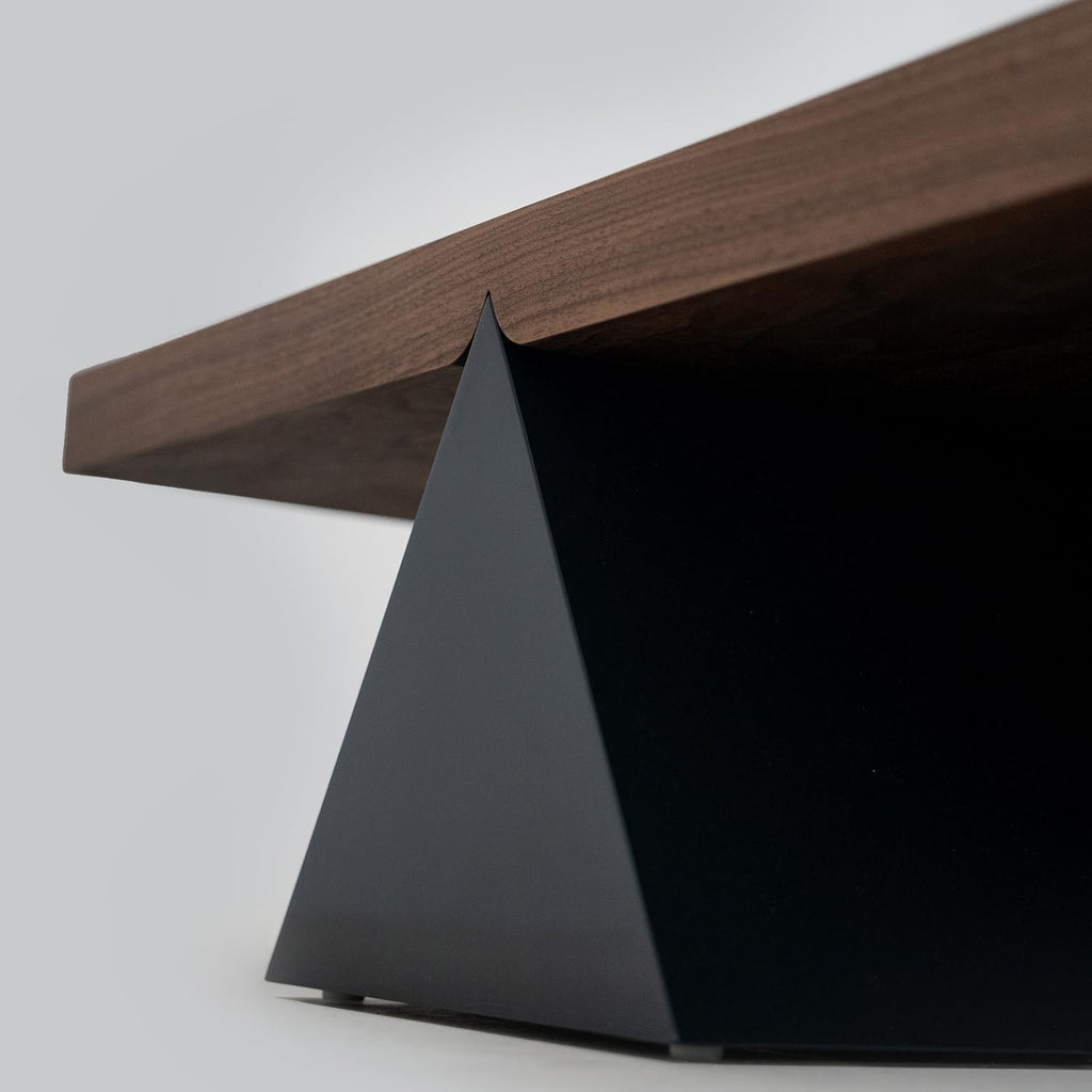 Acanva Modern Rectangle Coffee Table with Triangle Base, Minimalist Style Low Profile Center Tables for Living Room Home Office