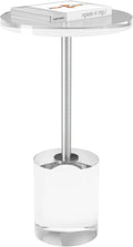 Acrylic End Table, Modern Minimalist Acrylic Side Tables, Clear Side Table for Living Room, Bedroom, Office, Drink Table (12' D x 12' W x 21' H, Silver)