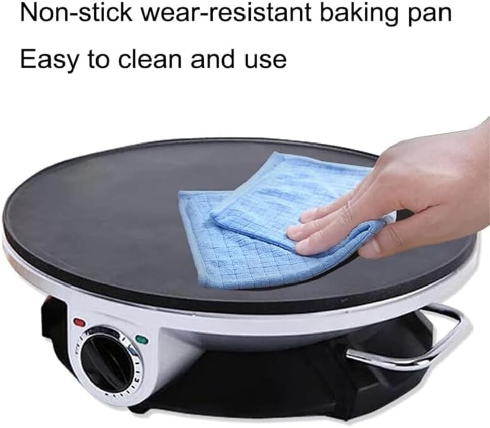 Electric Pancake Maker, Pancake Skillet with Non-Stick 32CM Pan Style Hot Plate, 3-Speed Adjustable Temperature Dial for Making Crepes Eggs Omelettes
