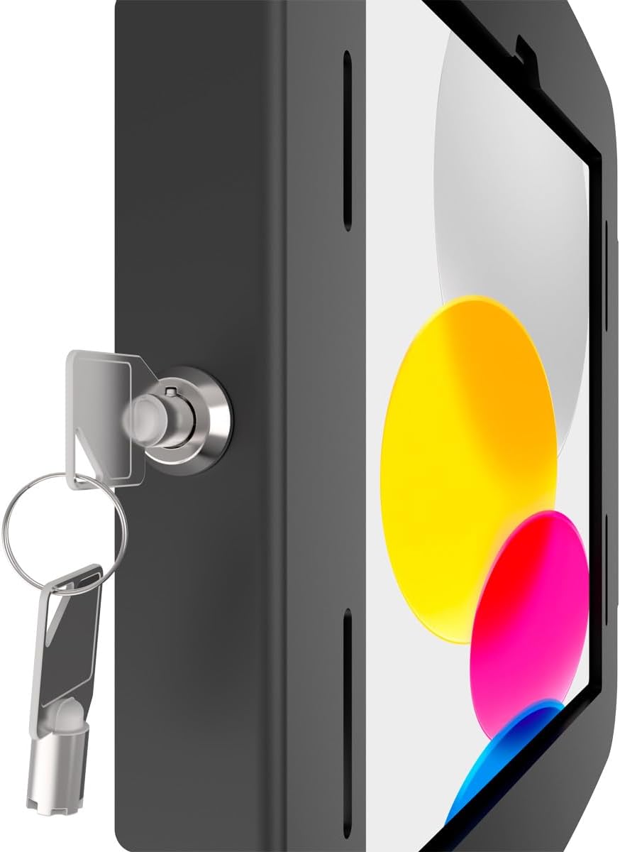 Compulocks Space Enclosure Wall Mount, Secure Anti Theft Display Holder for iPad 10th and 11th Generation (A16), Durable Steel Security Case with Lock – Black