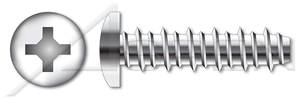 (750 pcs) #10 X 2, Hi-Lo Self-Tapping Sheet Metal Screws, Pan Phillips Drive, Full Thread, Stainless Steel