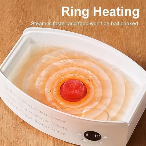 Electric Food Steamer - Multifunctional Cooking Appliance with Timer, Touch Screen, 24H Preset & Anti-Dry Burn Protection for Healthy Meals