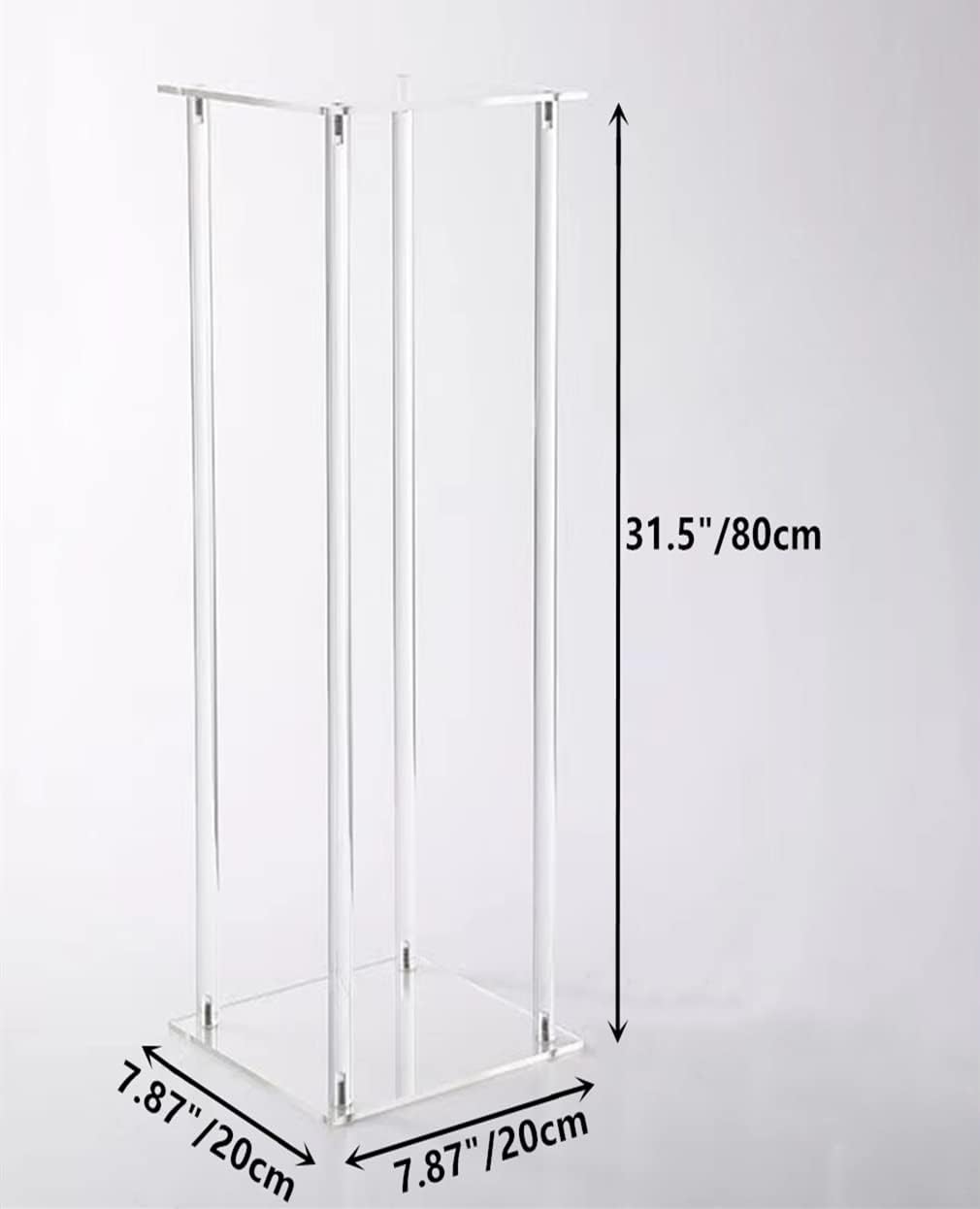 10 Pcs Wedding Centerpieces Acrylic Vases Clear Column Flower Vase Stands 7.87'' x 7.87'' x 31.5'' Rectangular Flower Display Table Stands for Wedding Party Events Reception Table Decor
