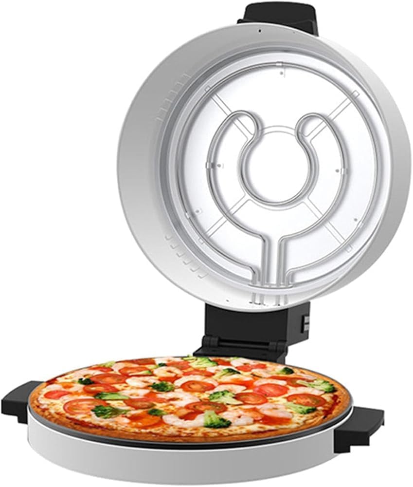 12 Inch Countertop Pizza Maker, Electric Oven Arabic Bread Maker Machine Stainless Steel Heating Coil Fast Cooking for Home Kitchen