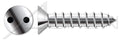 (200 pcs) #10 X 2, Self-Tapping Sheet Metal Screws, Flat Countersunk Head Tamper-Resistant Drilled Spanner Drive, Type A, Stainless Steel