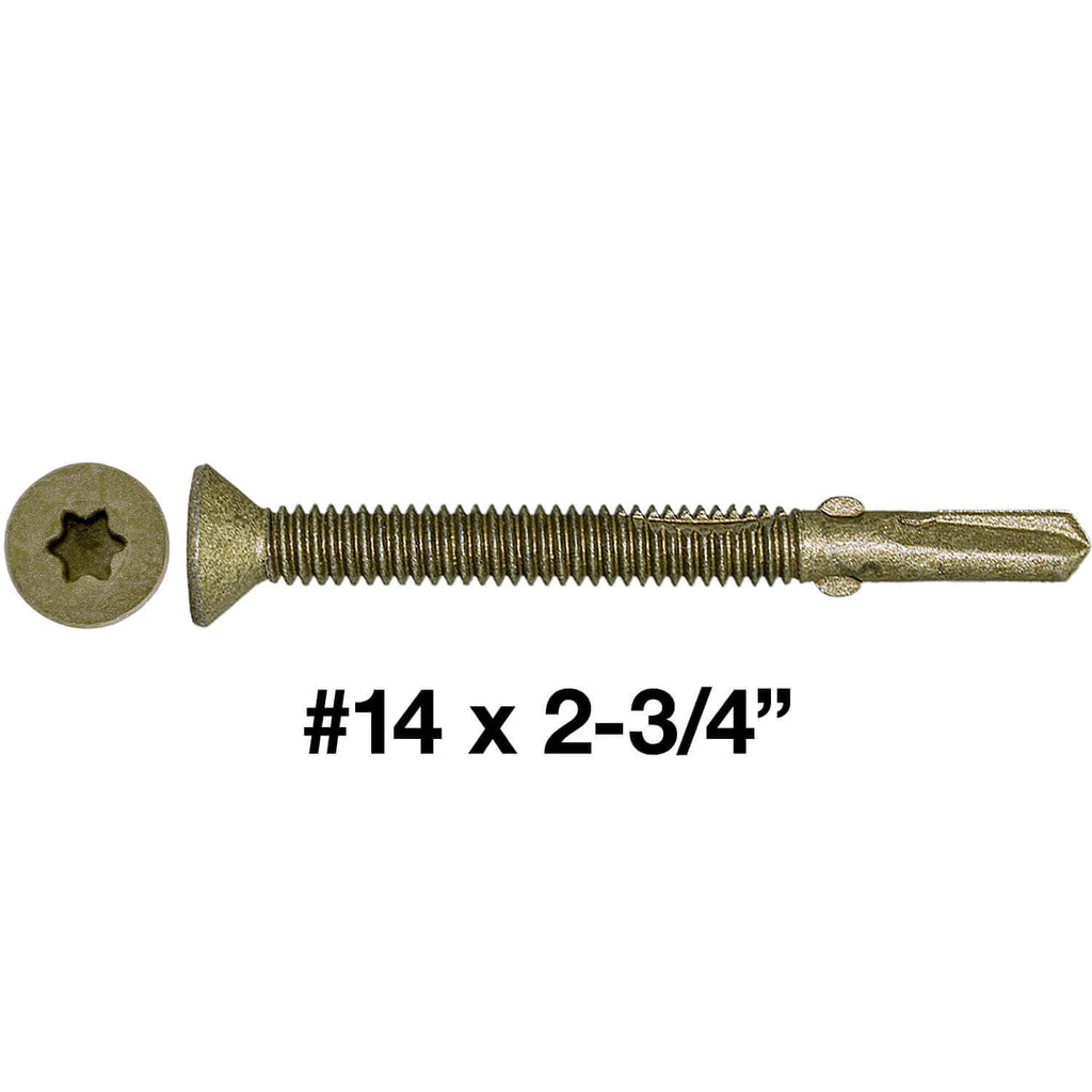 14x2-3/4 Reamer Tek Torx/Star Head Self-Drilling Wood to Metal Screws - for Flatbeds, Trailers - T-30 Torx Screw Head 5 Pound CASE 1,530 Screws