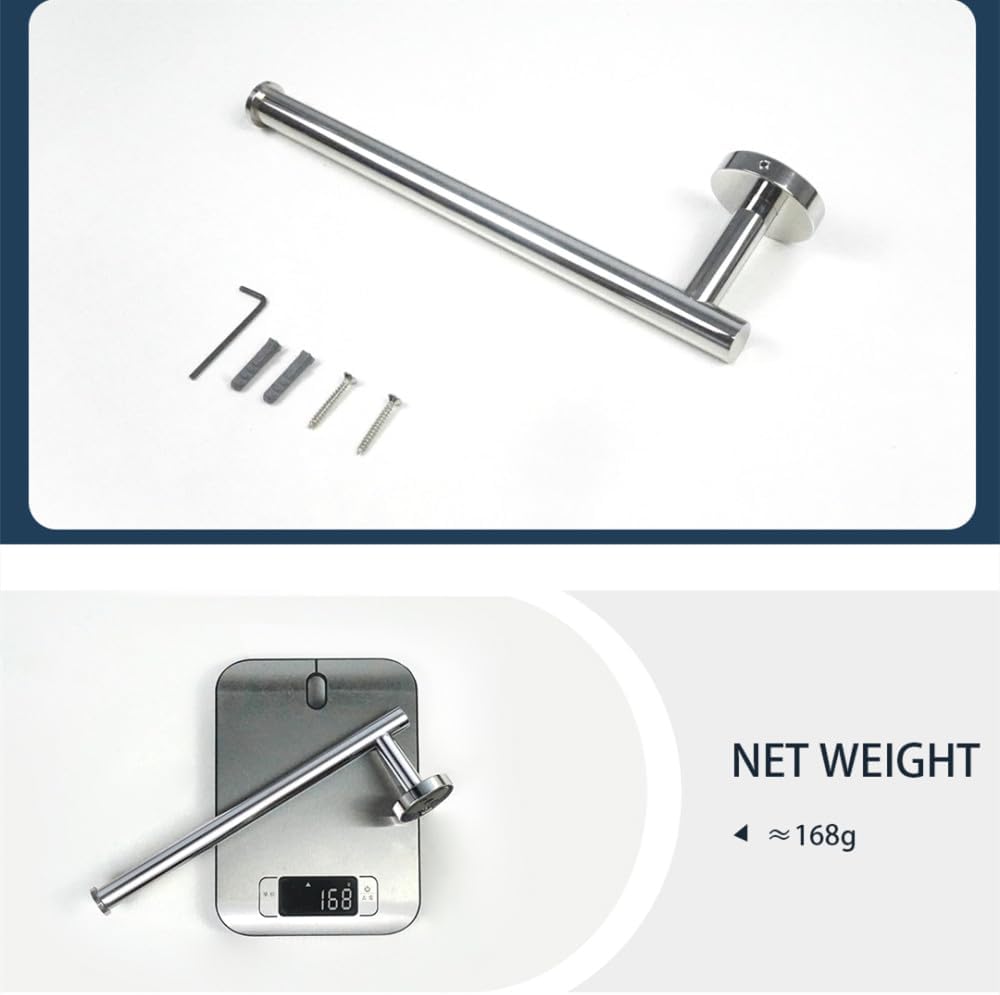 Chrome Plating Stainless Steel Round Wall Mounted Hand Towel Bar Toilet Paper Holder Robe Towel Hooks Bathroom Accessories Set,4 Pieces Set (Towel Ring)