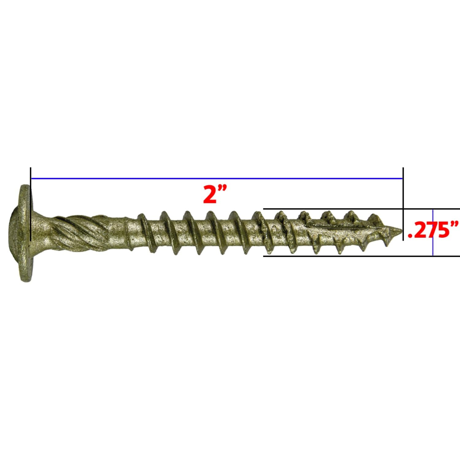Jake Sales #14 x 2 Construction Lag Screw - Torx/Star Drive Heavy Duty Structural Lag Screw - Exterior Coated - ACQ Compatible - Modified Truss Washer Head. (10 x 100 Count CASE -1,000 Screws)