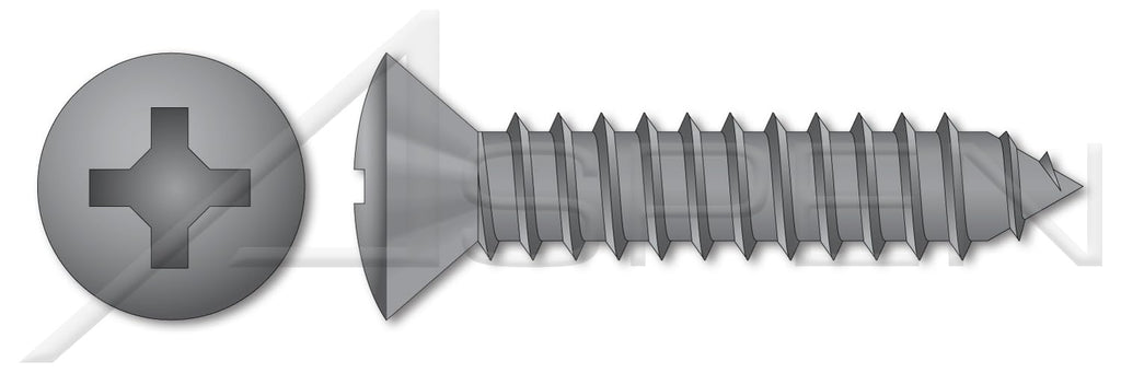 (3500 pcs) #10 X 2, Self-Tapping Sheet Metal Screws, Type AB, Oval Phillips Drive, Steel, Plain