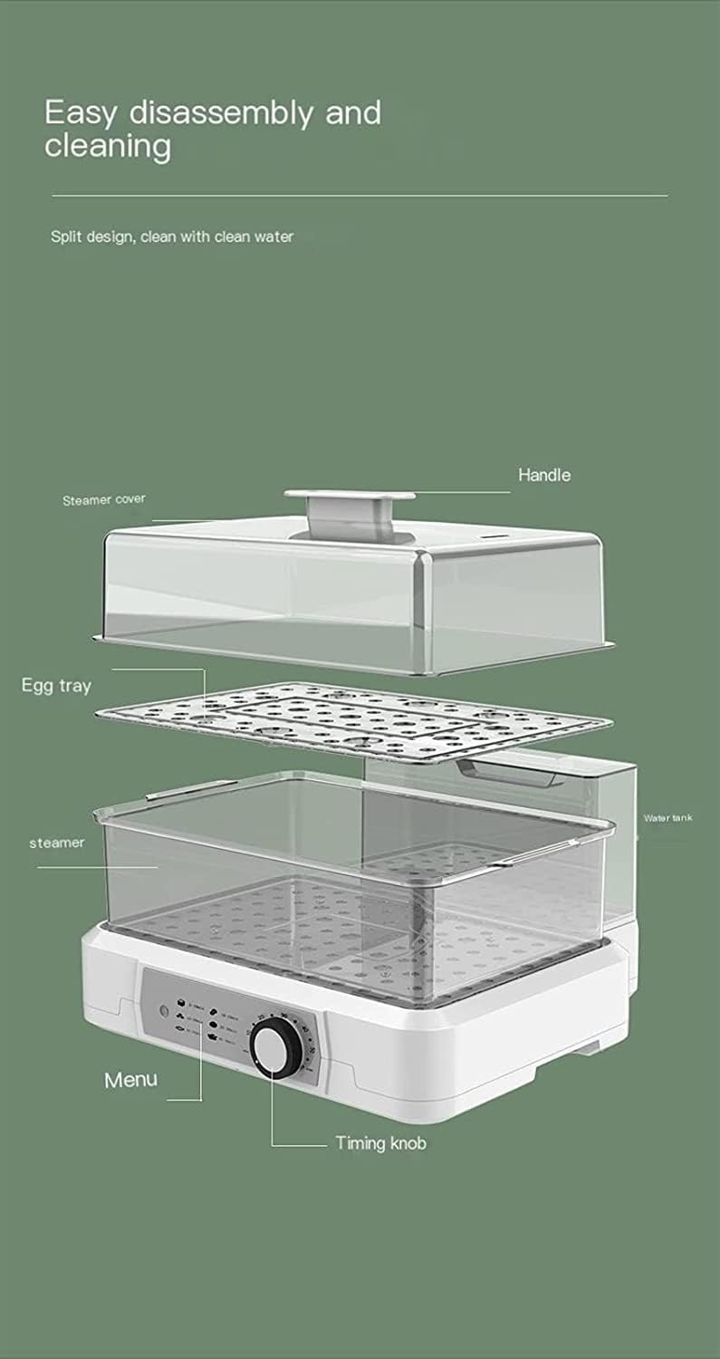 Large-Capacity Double-Layer Dish Cover, Multi-Kinetic Energy Surrounding Integrated Steam Cooker, Large-Capacity Electric Steamer for Kitchen Appliances