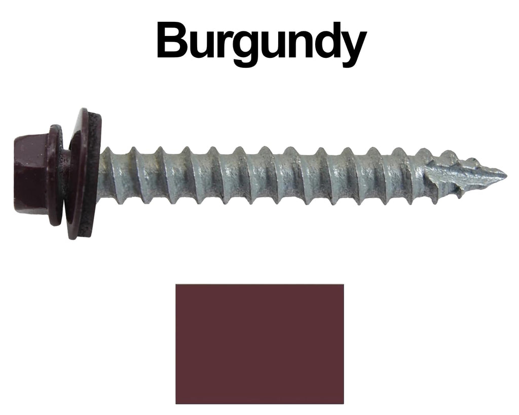 14x2 Metal Roofing Screws (Burgundy) (14X2 MRS CASE)