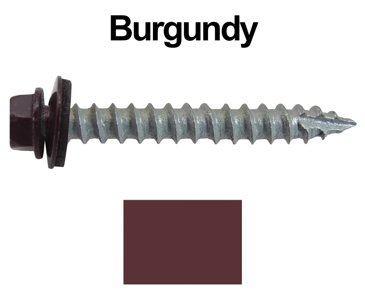 14x2 Metal Roofing Screws (Burgundy) (14X2 MRS CASE)