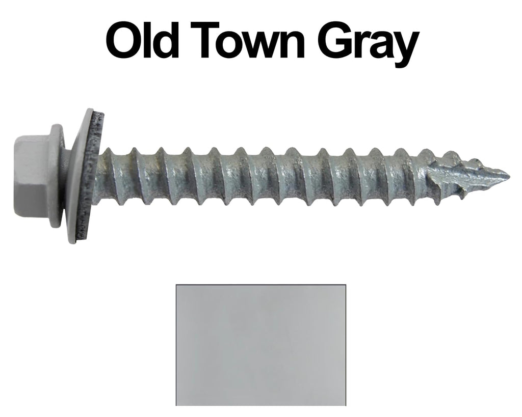 14x2 Metal Roofing Screws (Old Town Gray) (14X2 MRS CASE)