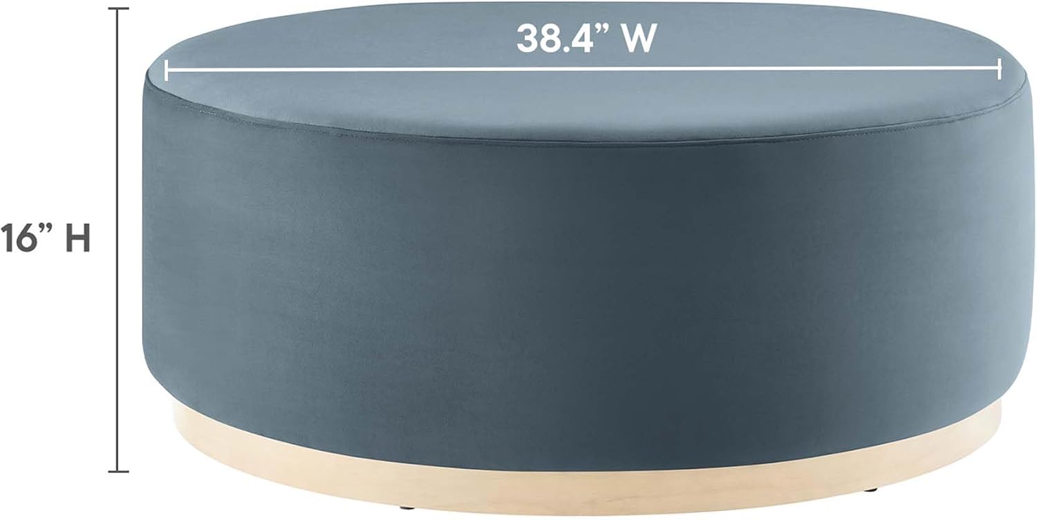 Modway Large 38' Round Performance Velvet Upholstered Upholstered Ottoman