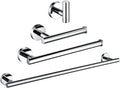 Stainless Steel Chrome Beautiful Wall Hook Toilet Paper Holder Towel Ring Bar Self-Adhesive Bathroom Accessories,4 Piece Set