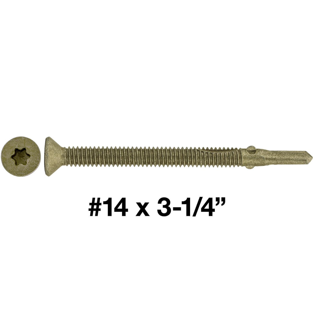 14x3-1/4 Reamer Tek Torx/Star Head Self-Drilling Wood to Metal Screws - for Flatbeds, Trailers - T-30 Torx Screw Head 5 Pound CASE 1,350 Screws